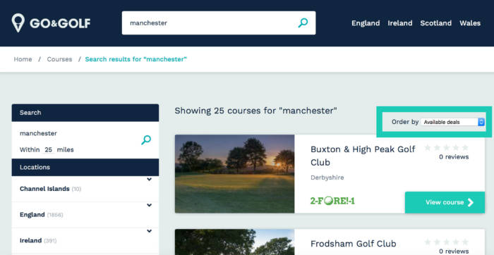 2-Fore1 Course filter on course listing page