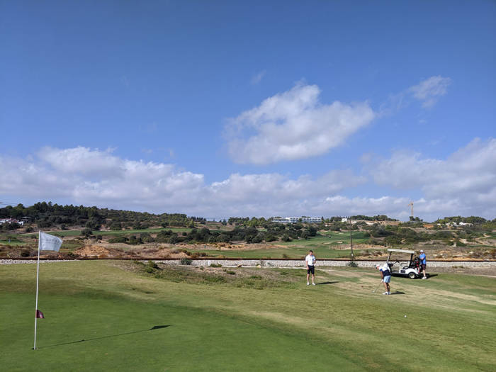 view from the green on the 20th hole at palamres