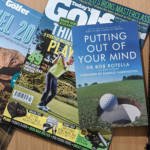 Some of the best books in golf on a table