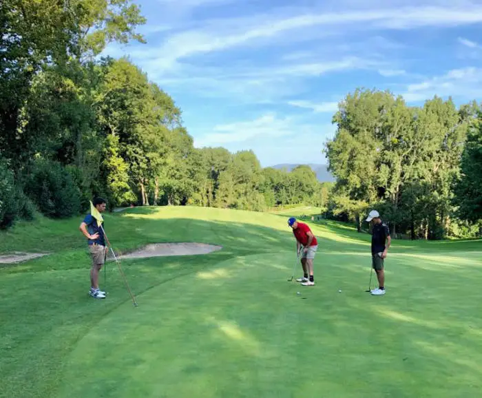 3 ball on the 3rd green at Real Golf Club de San Sebastian