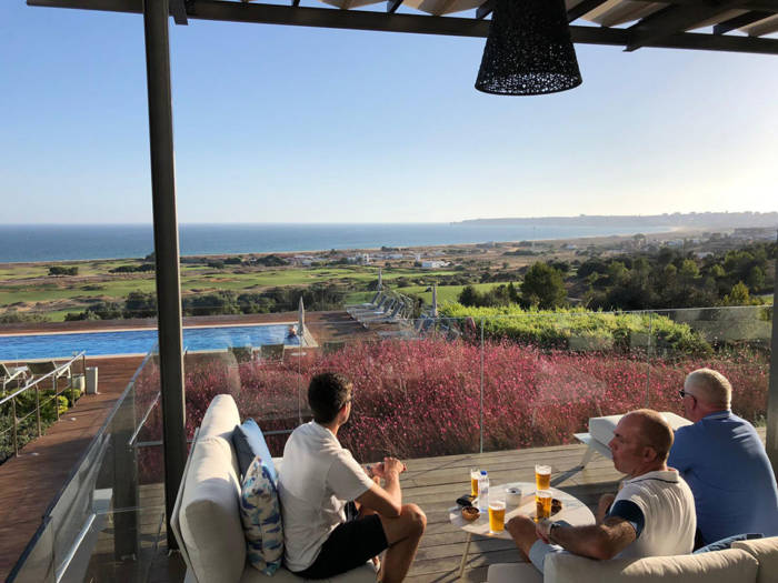Golfers in the clubhouse bar at Palmares resort