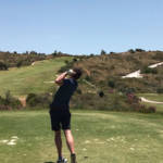 Golfer teeing off on the par 5 at La Cala Resort Europa Course