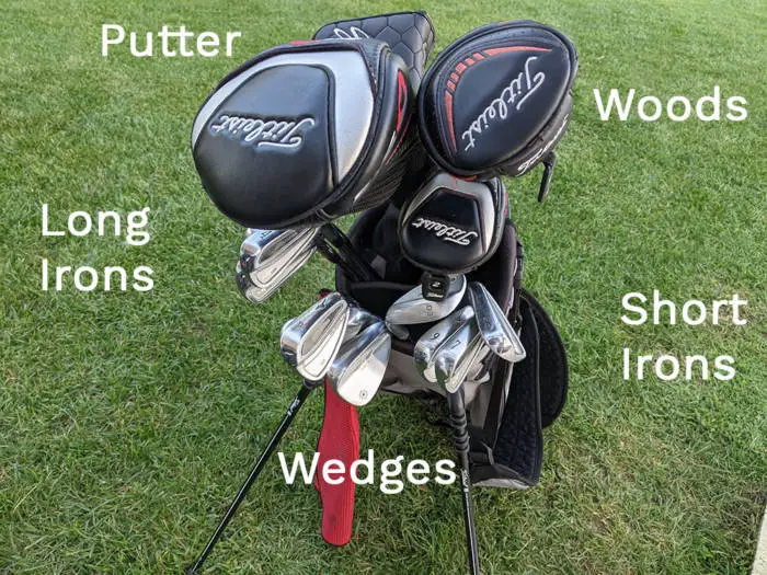how to arrange golf clubs in a golf bag
